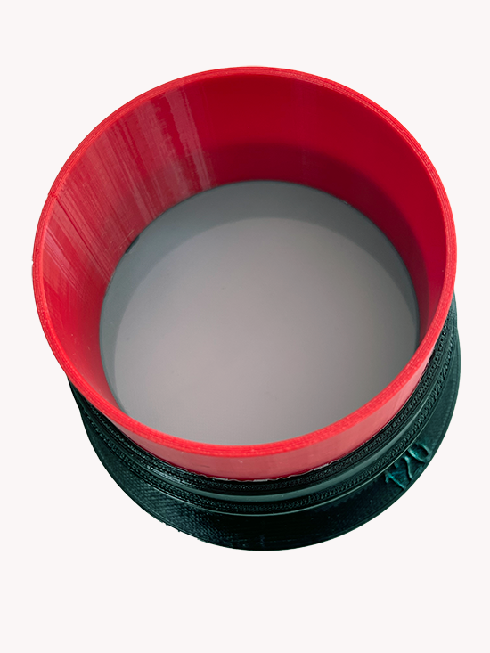 Red set of stackable sieves