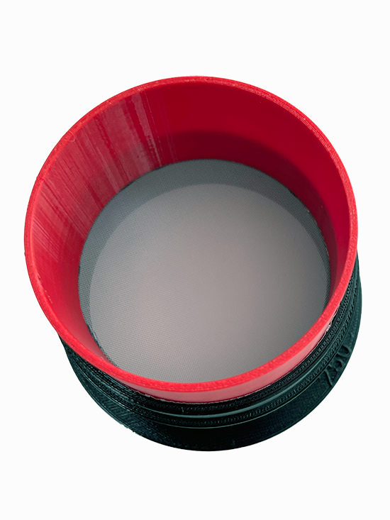 Red set of stackable sieves