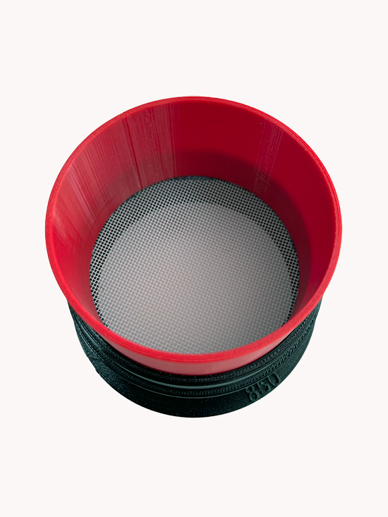 Red set of stackable sieves