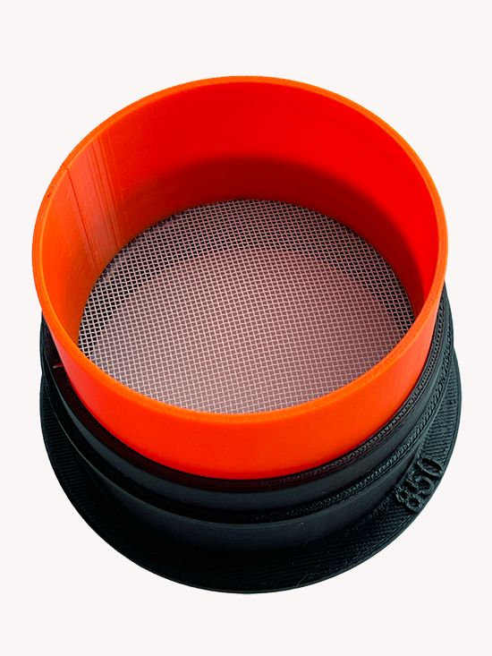 UV Orange set of stackable sieves