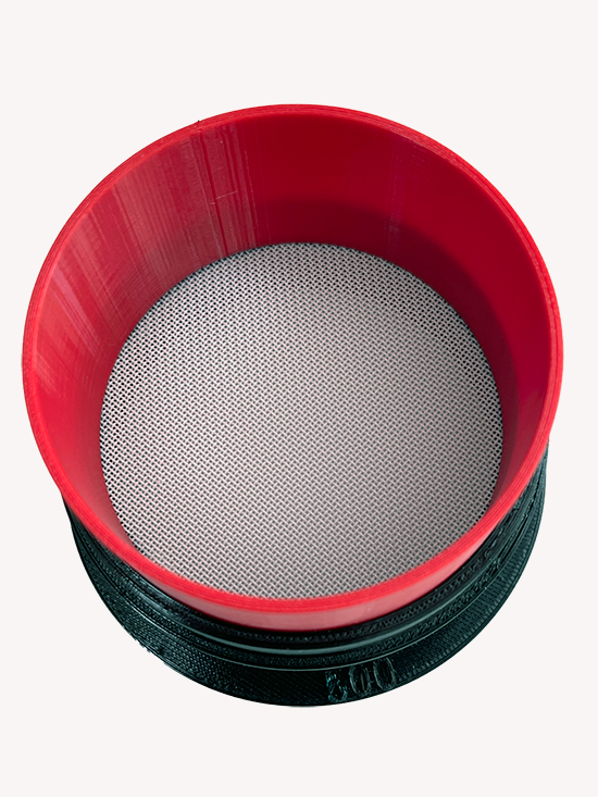 Red set of stackable sieves