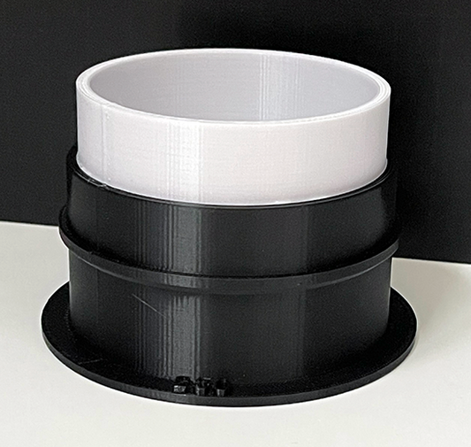 White set of stackable sieves